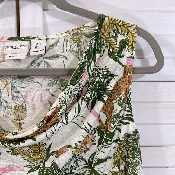 Rachel Zoe Linen Top Small Tropical Sleeveless NWOT - Picture 6 of 15